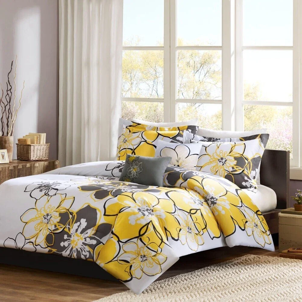 Mi Zone Allison MZ10-0645 Comforter Set King/California King Yellow 4-Pc BED27